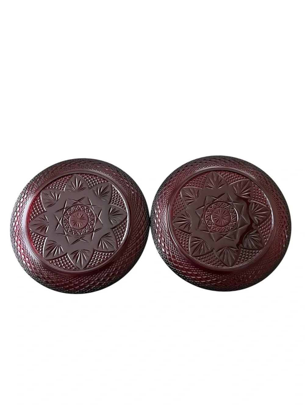 Cristal D’Arques Durand Vintage Ruby Red 10” Dinner Plates - set of 2